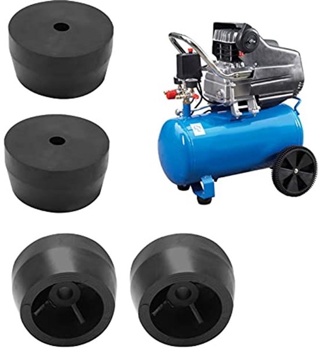 Anti-vibratiepads, 4 stuks, groot voetkussen van technische kunststof, voor 1P2,5P3P4P5P luchtcompressor, 28 mm hoogte, luchtcompressor, gereedschap