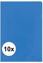10x Insteekmap blauw A4 formaat 21 x 30 cm - Kantoorartikelen