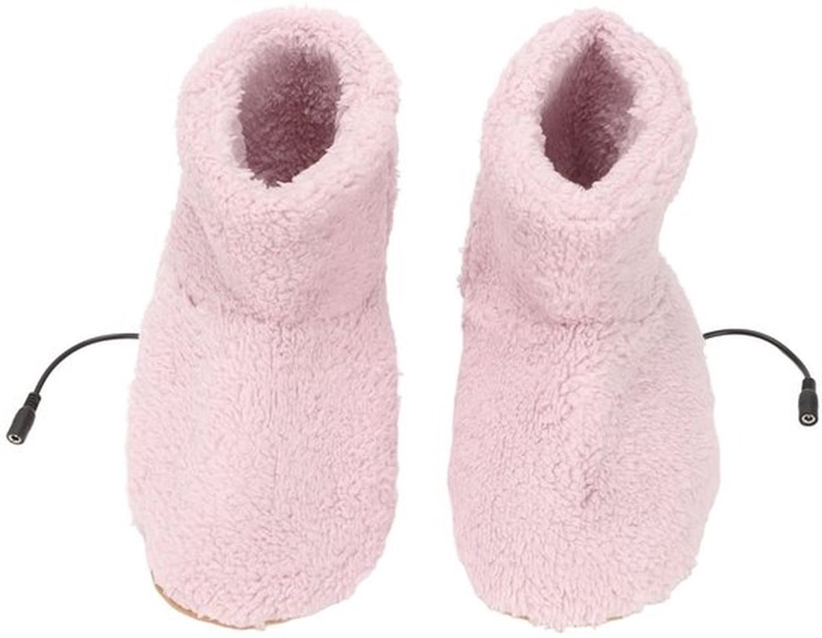 Warme Voetenwarmer Ademend Antislip Flanel Elektrisch Verwarmd USB Opladen Verwarmde Boots voor Mannen (Roze)