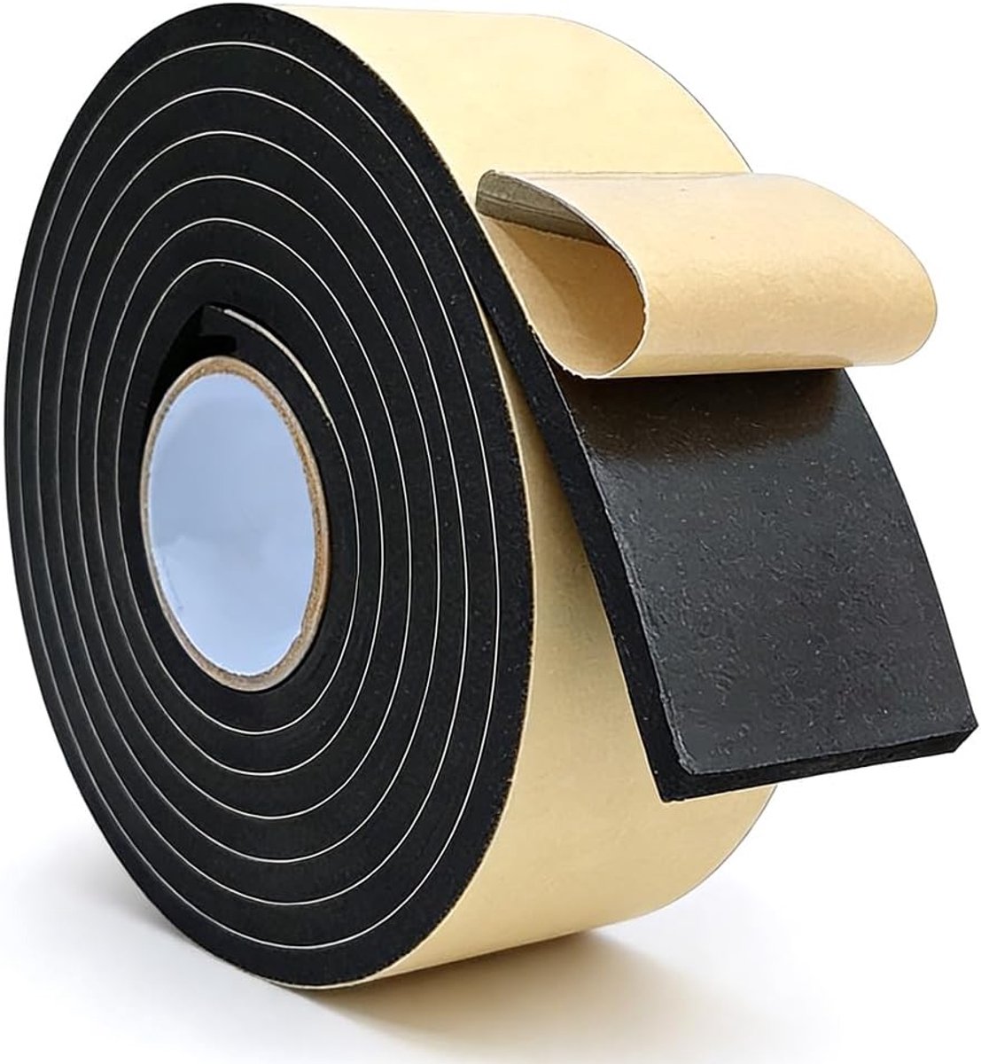 Thijox - 3 m Zelfklevende Schuimrubberen Afdichtingstape 100 mm x 3 mm - Geluidsisolatie, Tochtstopper, Anti-Botsingsbescherming - Zwart EVA voor Deur