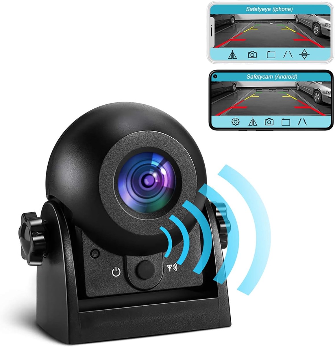 Thijox - Draadloze Achteruitrijcamera IP68 Waterdicht Oplaadbaar WiFi Camera voor Auto, Truck, Caravan, Van, Trailer, Camper - Android en IOS Mobiele
