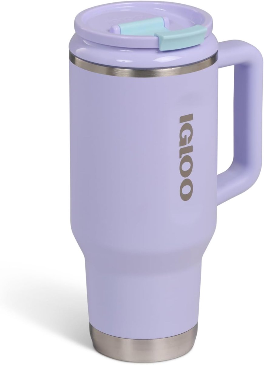 SnelShoppen - Thermosbeker 900 ml - Roestvrij Staal - Luchtdicht - Paars - Ideaal voor Koolzuurhoudende Dranken - 12 Uur Warm - 48 Uur Koud - BPA-vrij