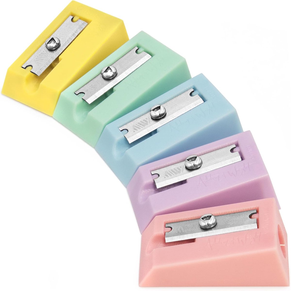 Thijox - Puntenslijper Set 5 Stuks voor School en Kantoor, Pastel Kleur, Ideaal voor Kantoorbenodigdheden, Enkele Gaten, Perfect voor Kinderen en Crea