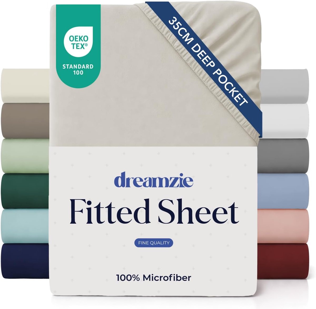 SnelShoppen - Hoeslaken 200x200 Kap 35 cm voor Dik Matras - 100% Microvezel - Beige - Oeko TEX Gecertificeerd - Volledig Elastiek - Perfecte Pasvorm v