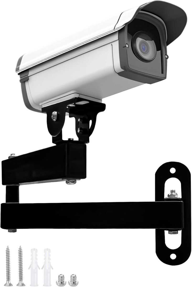 SnelShoppen - Verstelbare Camera Beugel - Wandmontage Beugel voor Bewakingscamera - Universele Binnen- en Buitenbeugel - Stabiele Metalen Steun - Zwar