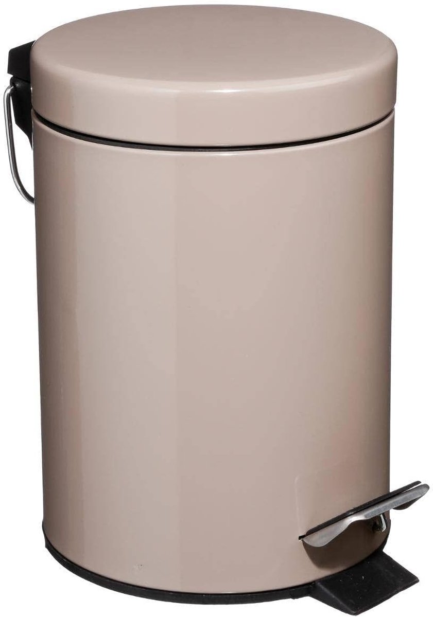 SnelShoppen - JJA Viva Afvalbak met Pedal - Taupe - Stijlvolle Vuilnisbak voor Keuken, Badkamer en Tuin - 30L Capaciteit - Gemakkelijk te Gebruiken en