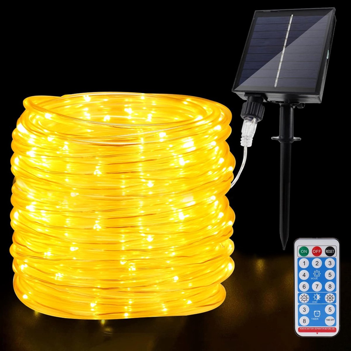 SnelShoppen - Outdoor Solar LED Touwverlichting 22m 200 LEDs IP65 Waterdichte Tuinverlichting met 8 Verlichtingsmodi, Feestverlichting voor Tuin, Kers