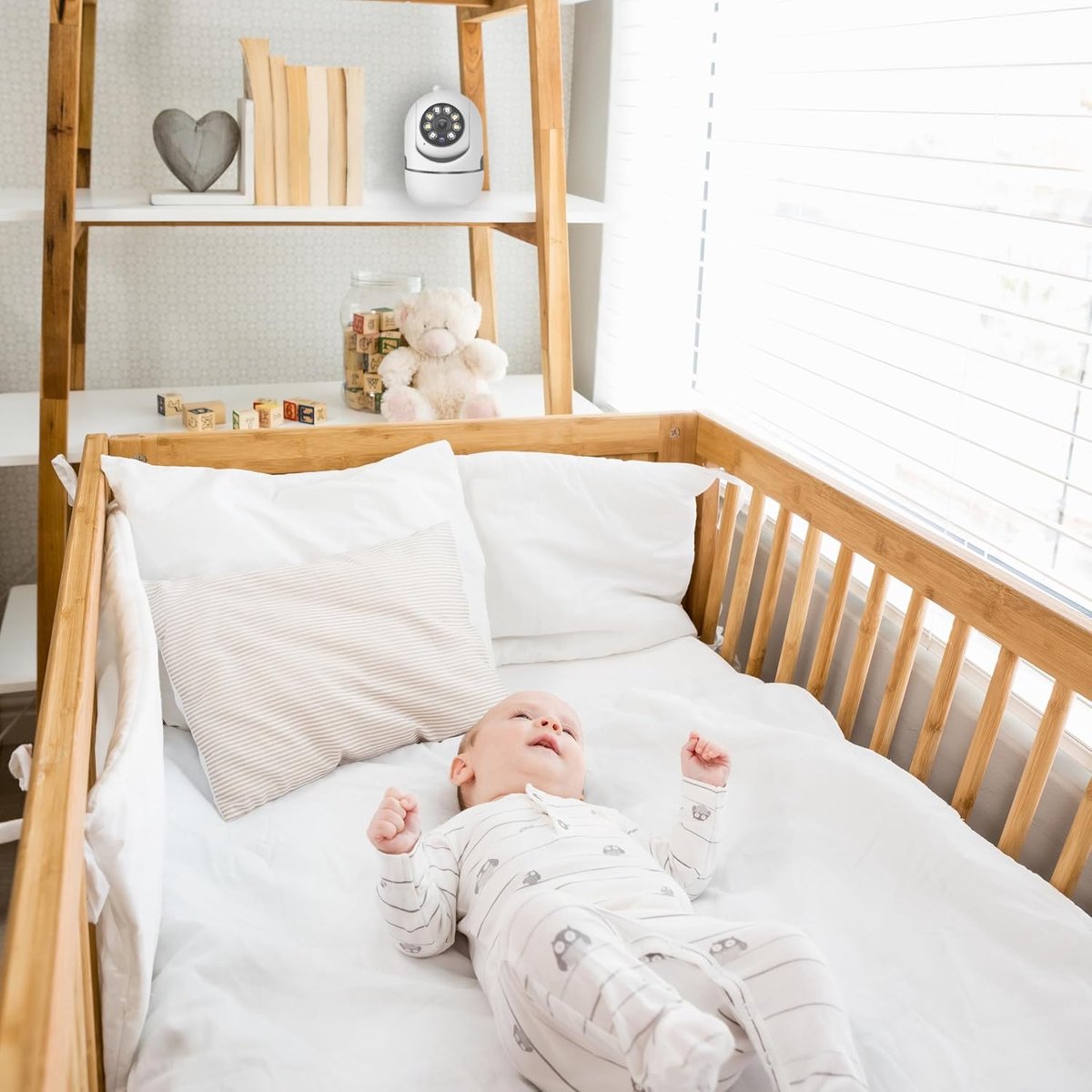 SnelShoppen - WiFi Bewakingscamera Binnen 1080P IP Camera met App 355° Draaibare Camera Beweging Volgen Huisdier Baby Video Camera Indoor Beveiliging