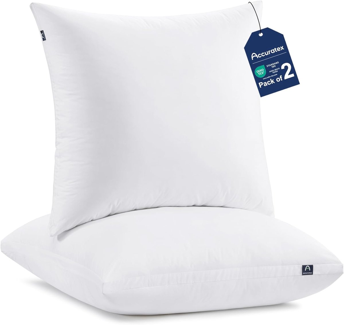 SnelShoppen - Hybride Memory Foam Kussen 65x65 cm (Set van 2) - Orthopedisch Kussen met Afneembare Katoenen Hoes en Alternatieve Vulling - Hoogte Vers