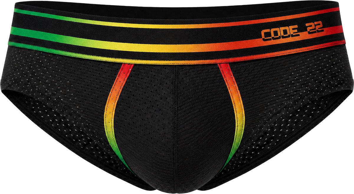 CODE 22 Pride Brief Black - MAAT S - Heren Ondergoed - Slip voor Man - Mannen Brief