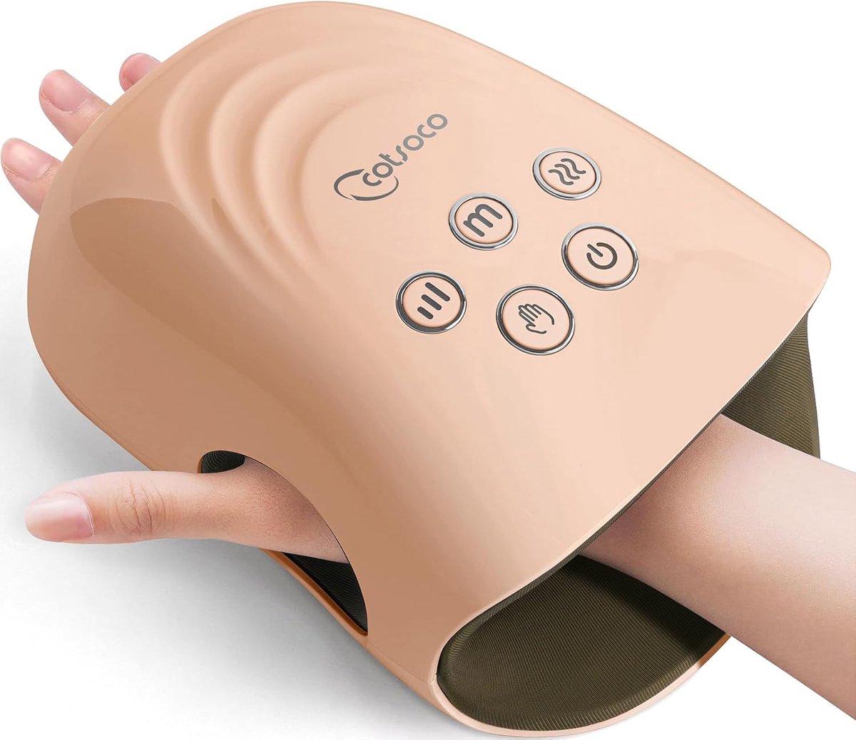 SnelShoppen - Hand Massager met Warmte en Compressie - Draadloze Handmassage voor Artritis en Carpaal Tunnel - 3 Massage Modi, 7 Massagekoppen, Relaxa