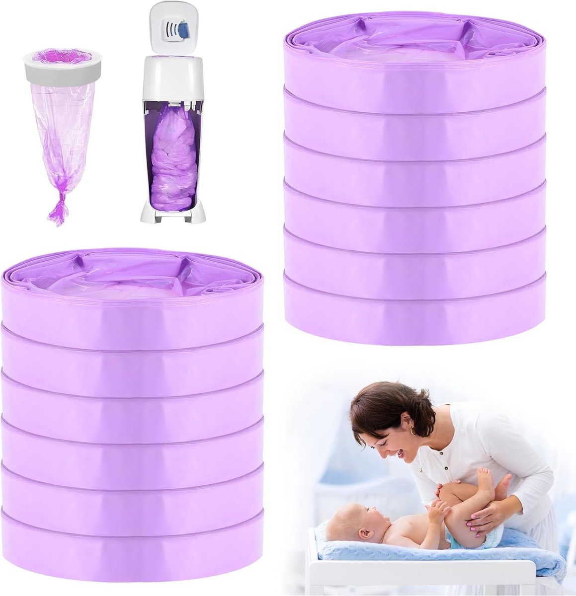 SnelShoppen - Luieremmer Navulcassettes 12 Stuks - Universele Navulfolie voor Luieremmers - Compatibel met Alle Luieremmers en Kattenbakken - Ideaal v