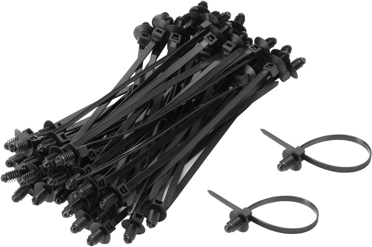 SnelShoppen - 100 stuks dennenboom nylon drukbevestiging ritsbanden - zware zelfvergrendelende kabelbinders - UV-bestendige draadbinden voor binnengeb