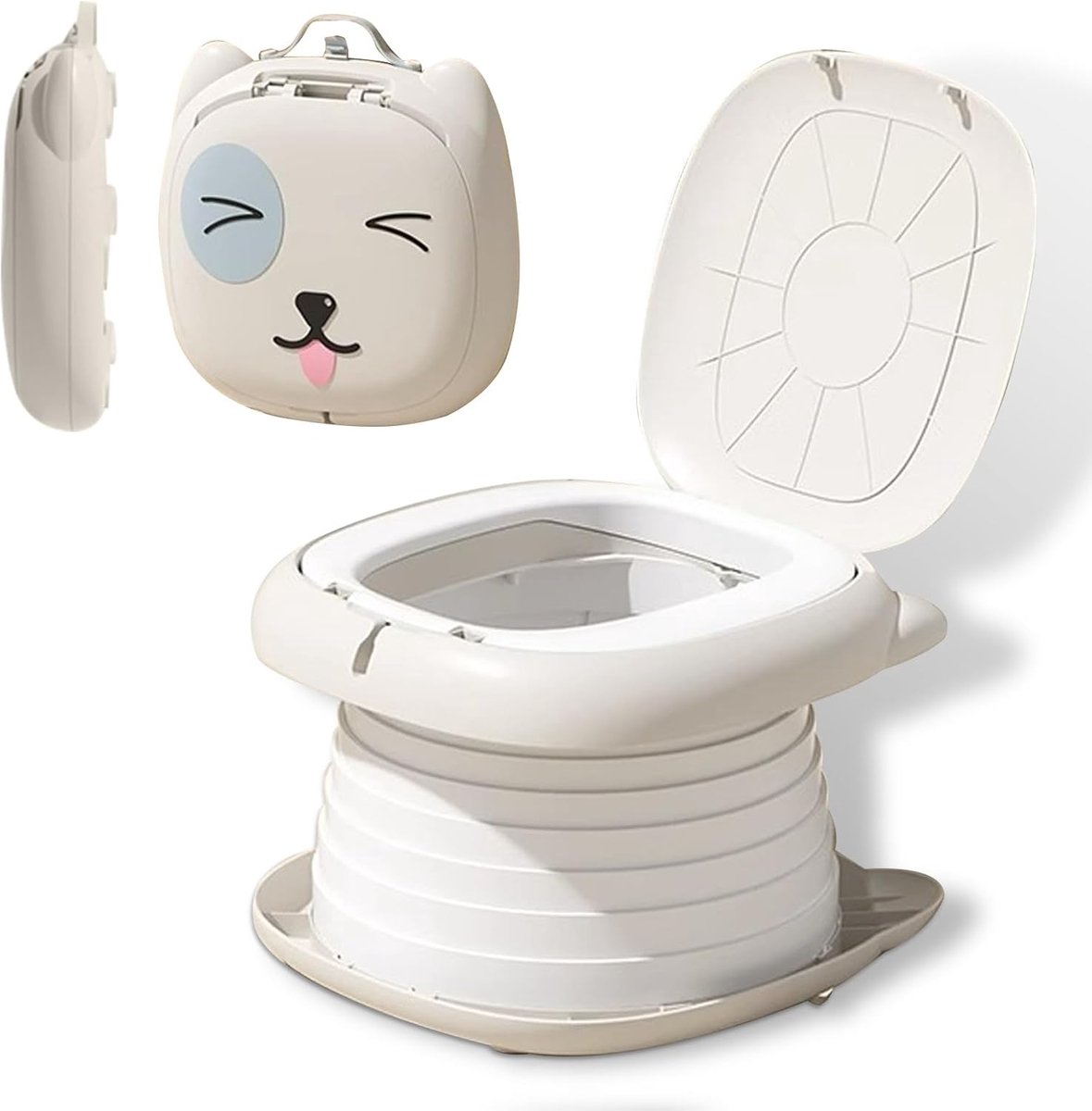 SnelShoppen - Toiletbril voor Kinderen, Opvouwbaar Draagbaar Reispotje, Ideaal voor Camping, Roadtrip of Thuisgebruik met Wegwerpback-uptas - Kindvrie