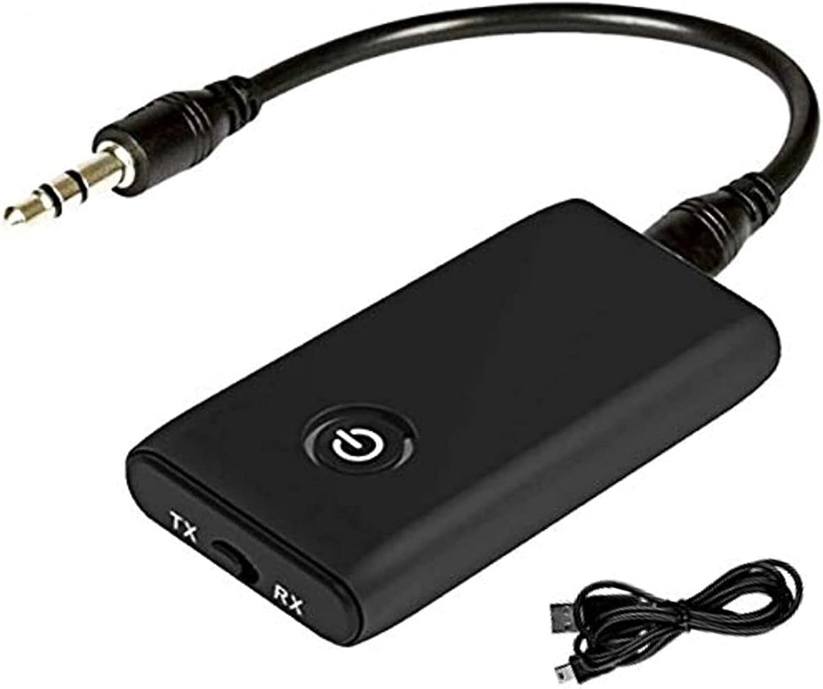 SnelShoppen - Bluetooth Adapter 2 in 1 Audio 5.3 Transmitter Receiver met 3.5mm Audiokabel voor TV, PC, Stereo Systeem, MP3, MP4 - Draadloze Muziekstr