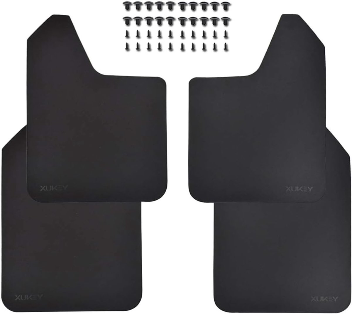 SnelShoppen - Racing Sport Universele Mud Flaps voor Auto Pickup SUV Van Truck - Splash Guards Mudguards - Zwarte Rubber Spatborden voor Bescherming e