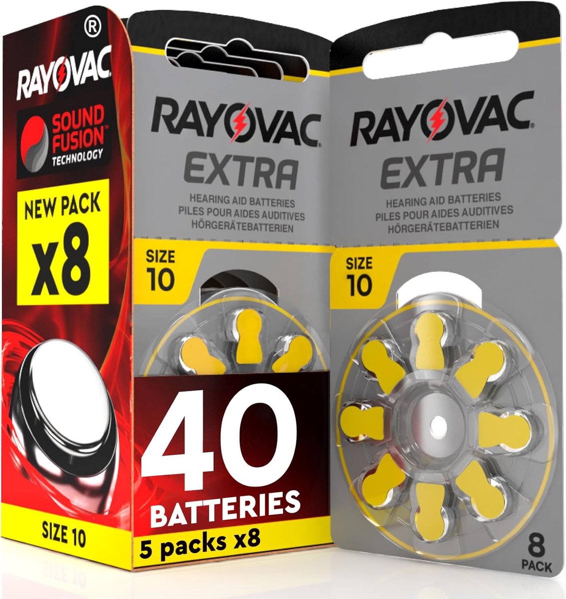 SnelShoppen - 40 Batterijen voor Hoortoestellen - Extra Lange Levensduur - Zinc Air 1.45V - 10 Stuks per Blister - Geschikt voor Dagelijks Gebruik - M