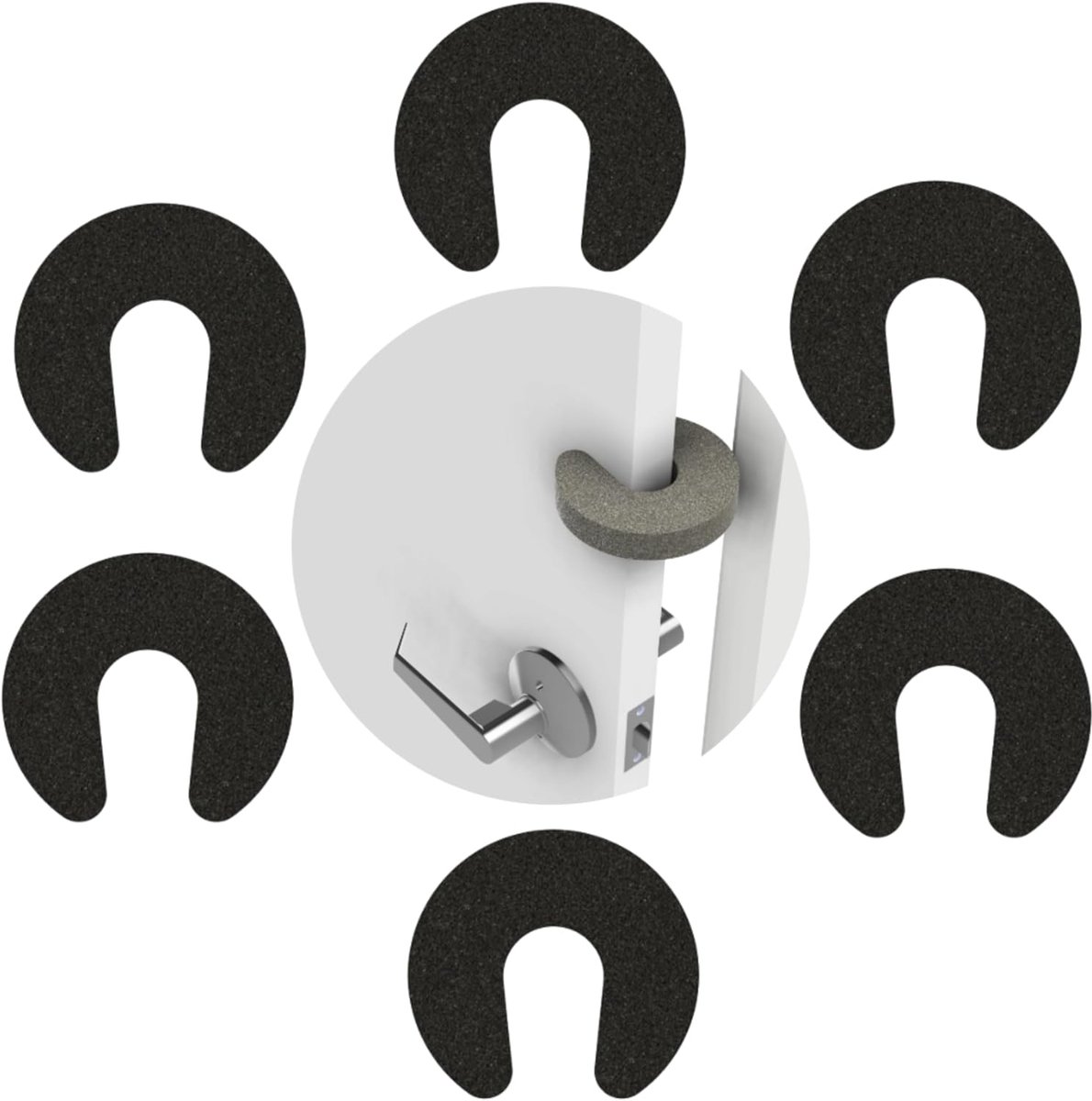 SnelShoppen - GADGETTO Kindveiligheid Deurslot (Pack van 6), Zachte Foam Deurstoppers, Clamp Bescherming voor Deuren en Vensters, Baby Veiligheid voor