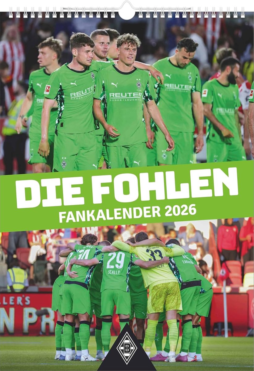 SnelShoppen - Borussia Mönchengladbach 2026 - Wandkalender - Fan Kalender 29,7x42 cm - Sport Kalender voor Thuis of Kantoor - Perfect voor Voetbalfans
