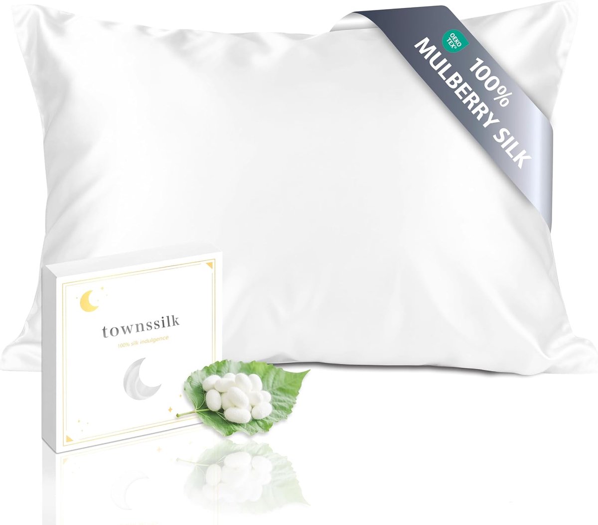 SnelShoppen - Zijde Kussenhoes 100% Mulberry Zijde 19 Momme 50x70 cm Wit - Luxe Kussenhoes voor een Gezonde Huid en Haar