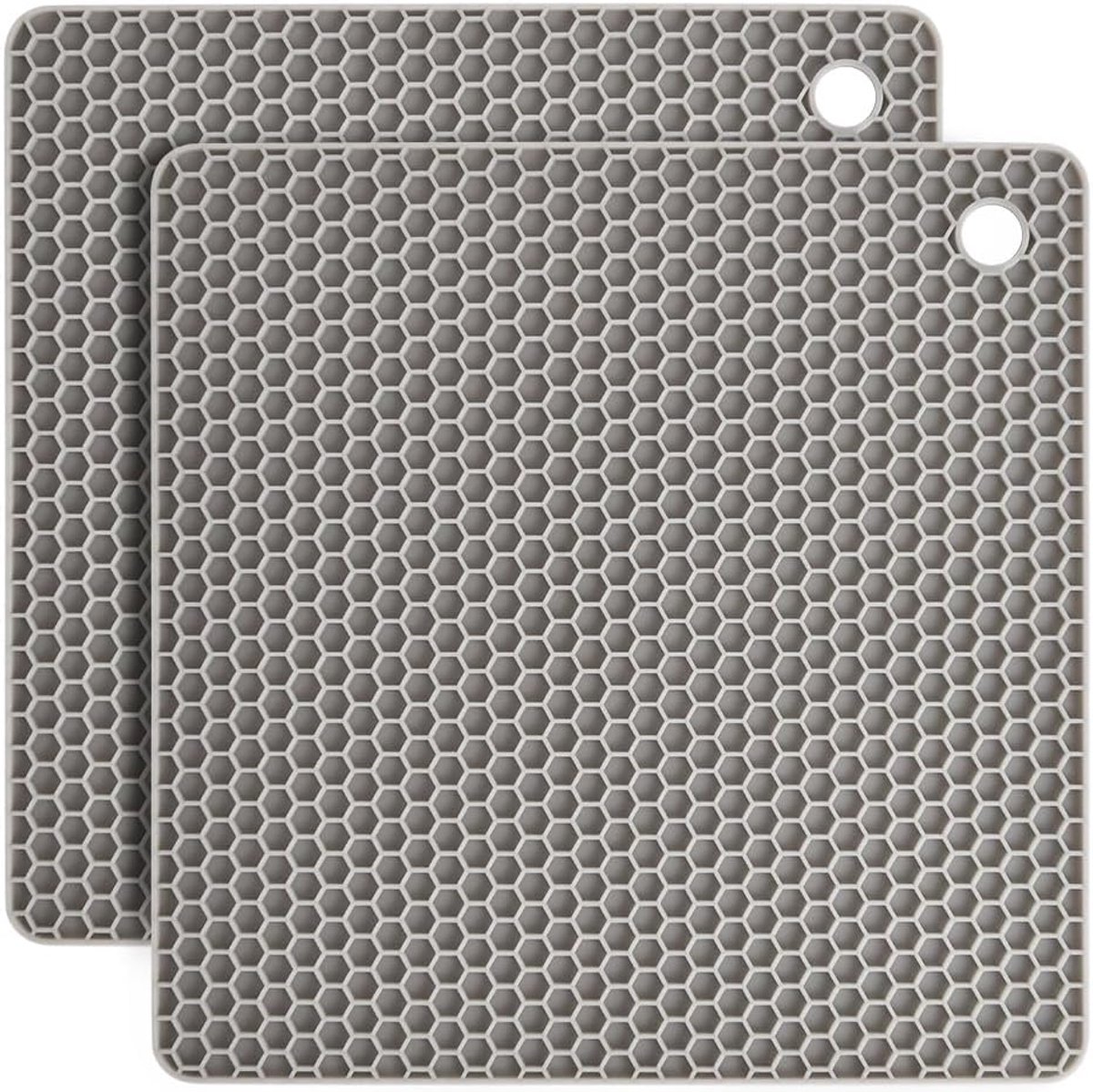 SnelShoppen - Silicone Onderzetters voor Heet Pannen, 2 Stuks Multifunctionele Hittebestendige Matten, Flexibele Silicone Coasters, Vierkante Pan Houd