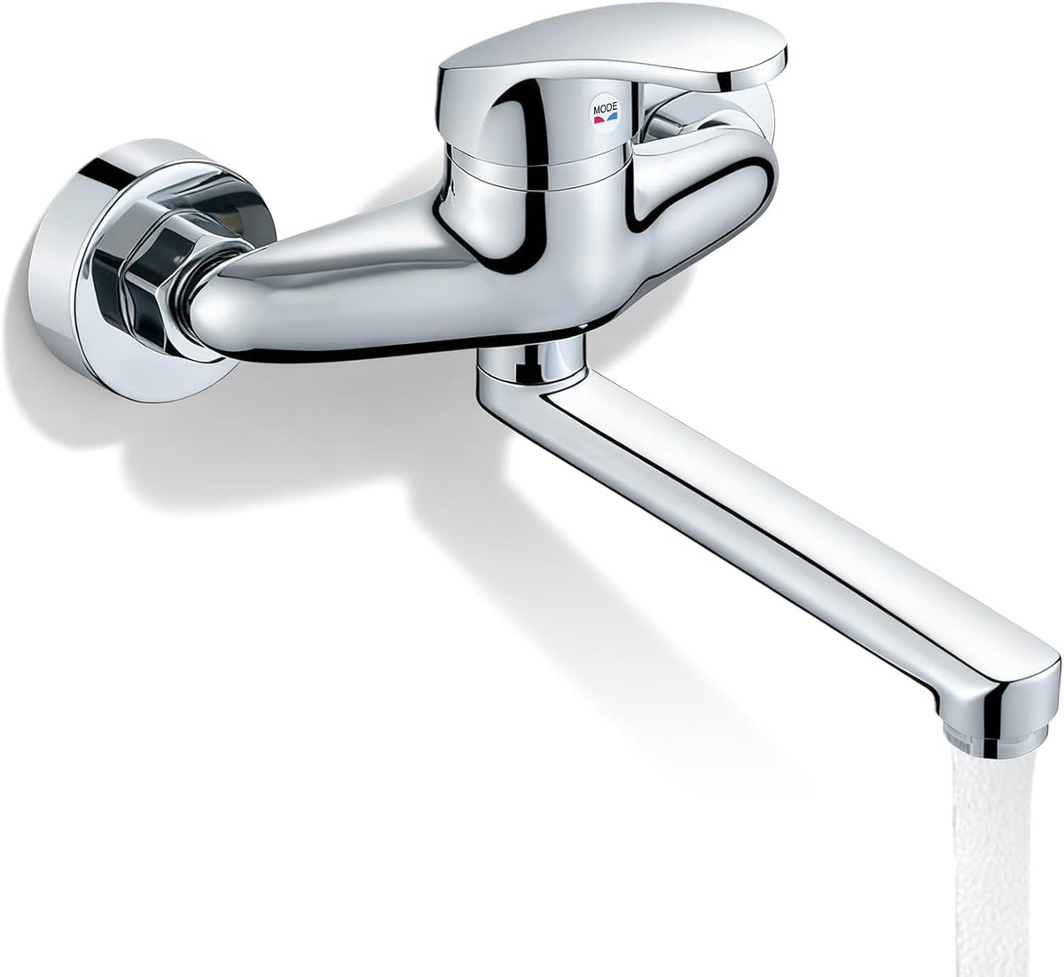 SnelShoppen - 18 cm Wandmontage Keukenkraan met 360° Draaibare Mengkraan, 150 mm Draaibare Arm, Robuuste H59 Messing, Corrosiebestendig, Voor Langduri