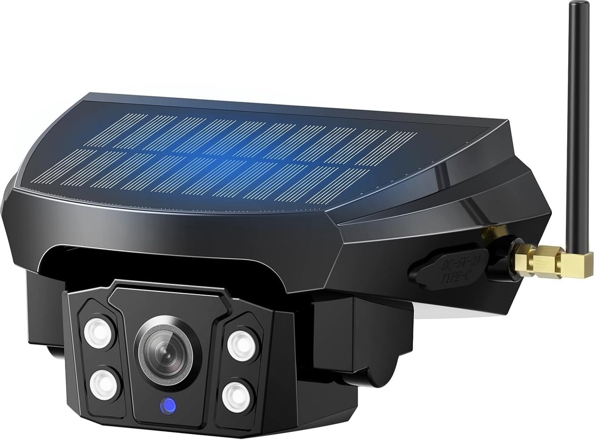 SnelShoppen - Draadloze Achteruitrijcamera 7 Inch met Zonne-energie, Magnetisch, Ideaal voor Auto's, Vrachtwagens en Campers