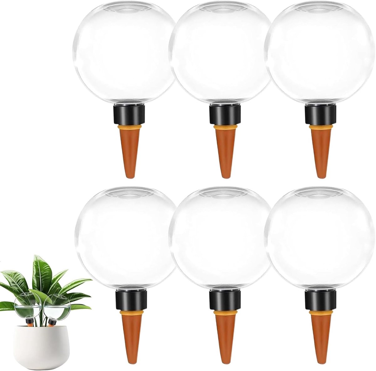 SnelShoppen - Automatische Waterdispenser voor Planten, Zelfbewatering Irrigatieballen, Groot 6 Stuks, Perfect voor Kamer, Balkon en Tuinplanten