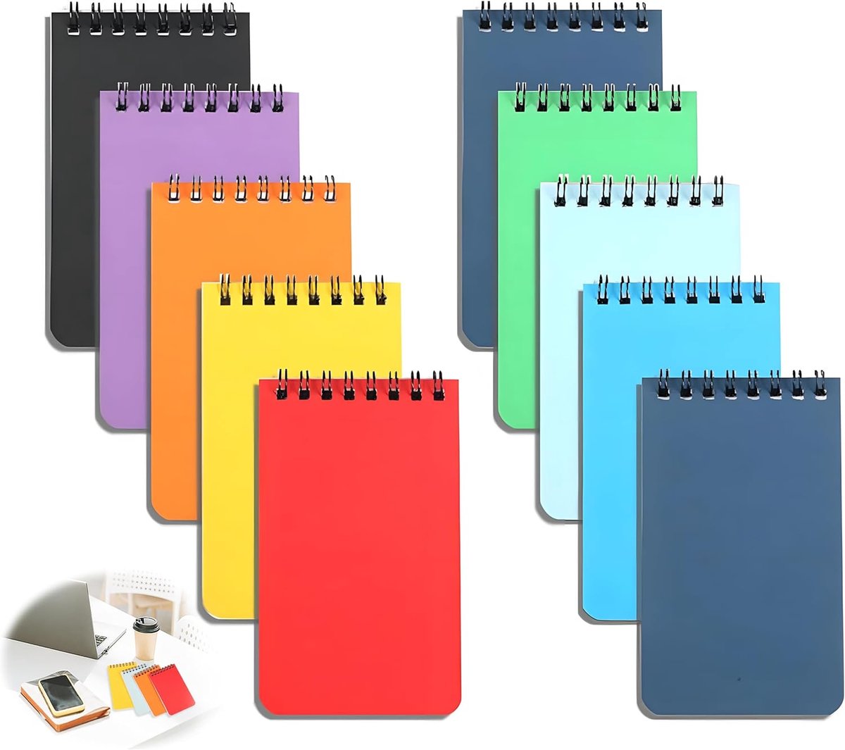 Notitieblok Set - Mini Notitieboekjes - Notities Maken - Gelinieerde Vellen - A7 Formaat - Meerkleurig