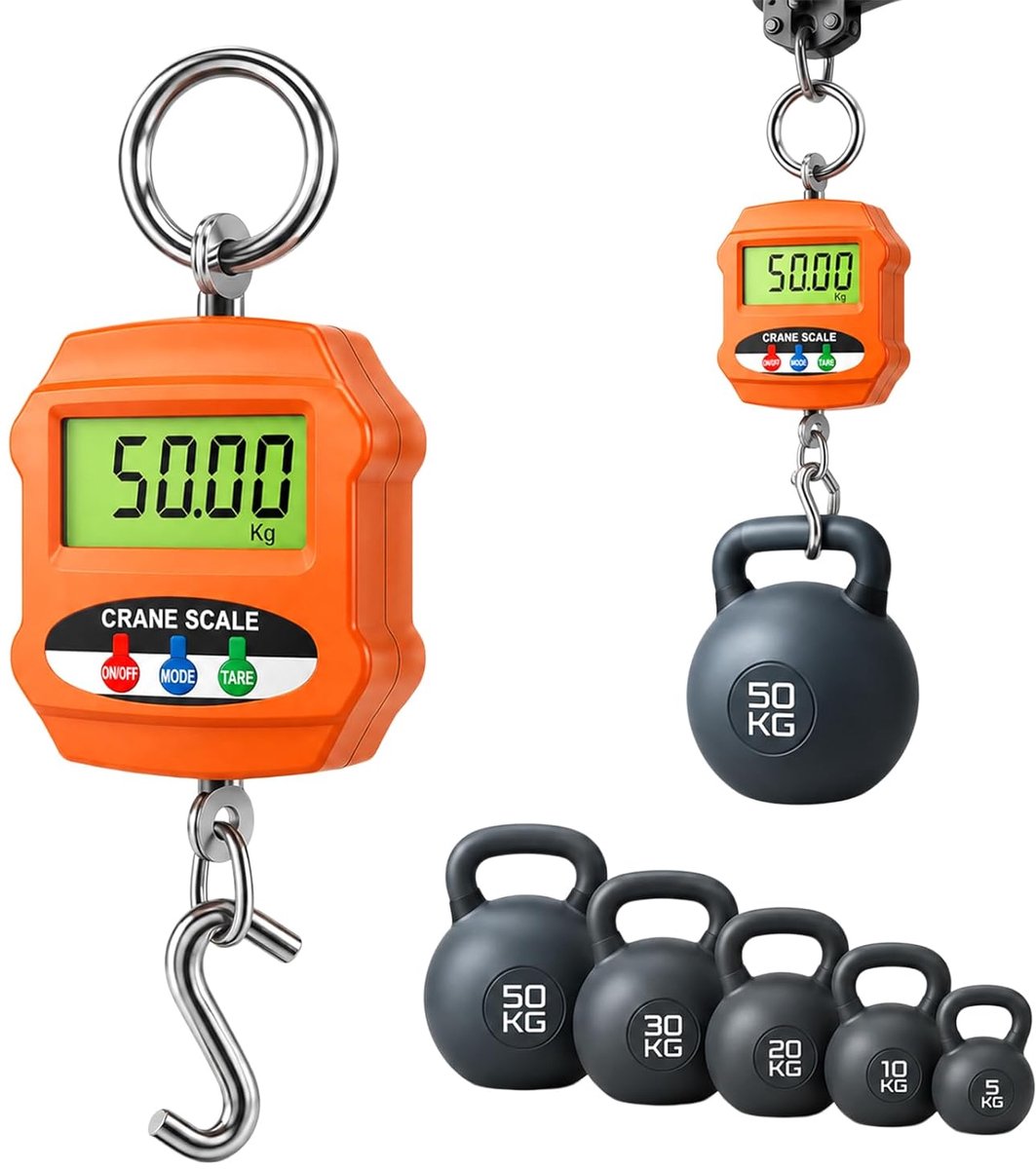 SnelShoppen - Digitale Hangweegschaal 300 kg, Draagbare Kofferschaal, LCD Display, Robuuste Aluminium Behuizing voor Reizen, Vissen, Jagen, Buitenspor