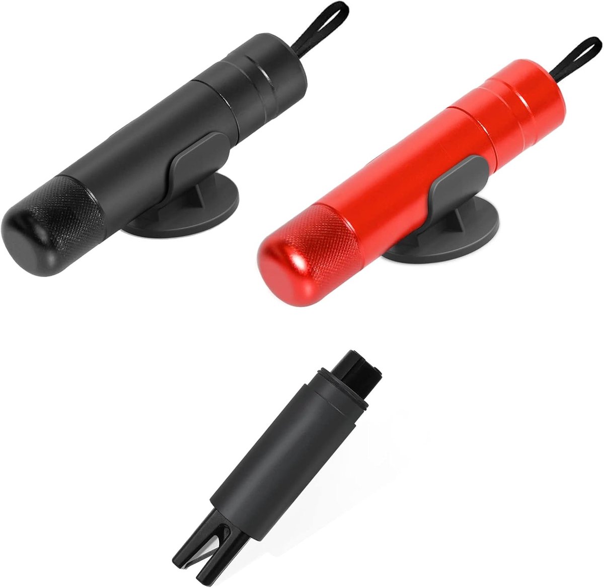 SnelShoppen - 2-in-1 Auto Noodhamer met Gordelsnijder Set van 2 - Veiligheids Hammer voor Auto, Bus, Rood Zwart, Hoogdruk Veer
