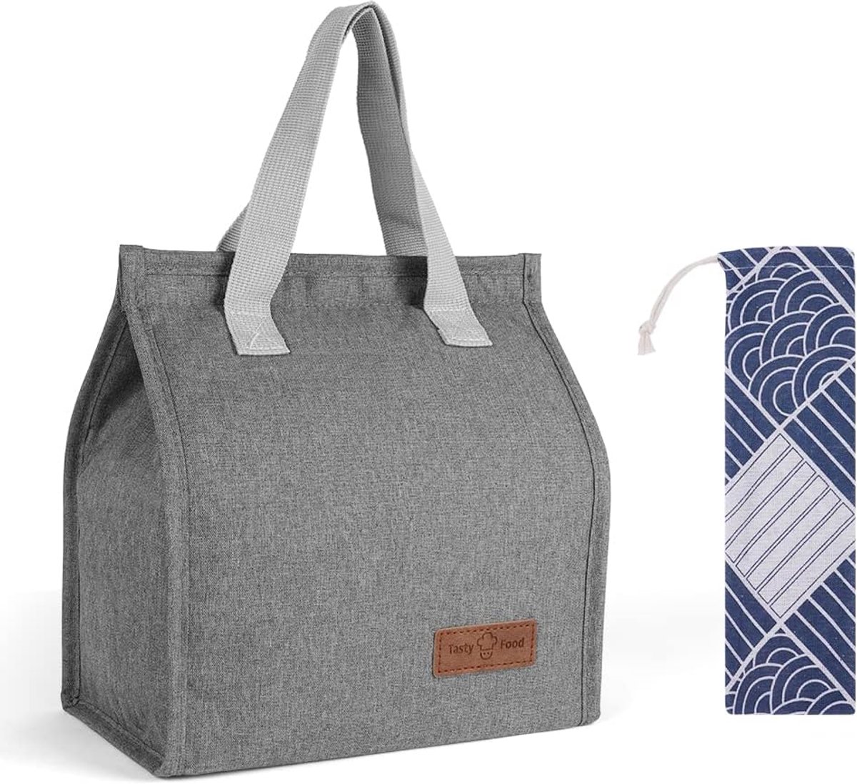 SnelShoppen - Lunch Bag voor Mannen en Vrouwen, Draagbare Isolerende Koeltas, Thermo Lekvrij Lunch Organizer voor Werk, Buiten, School en Reizen - Gri