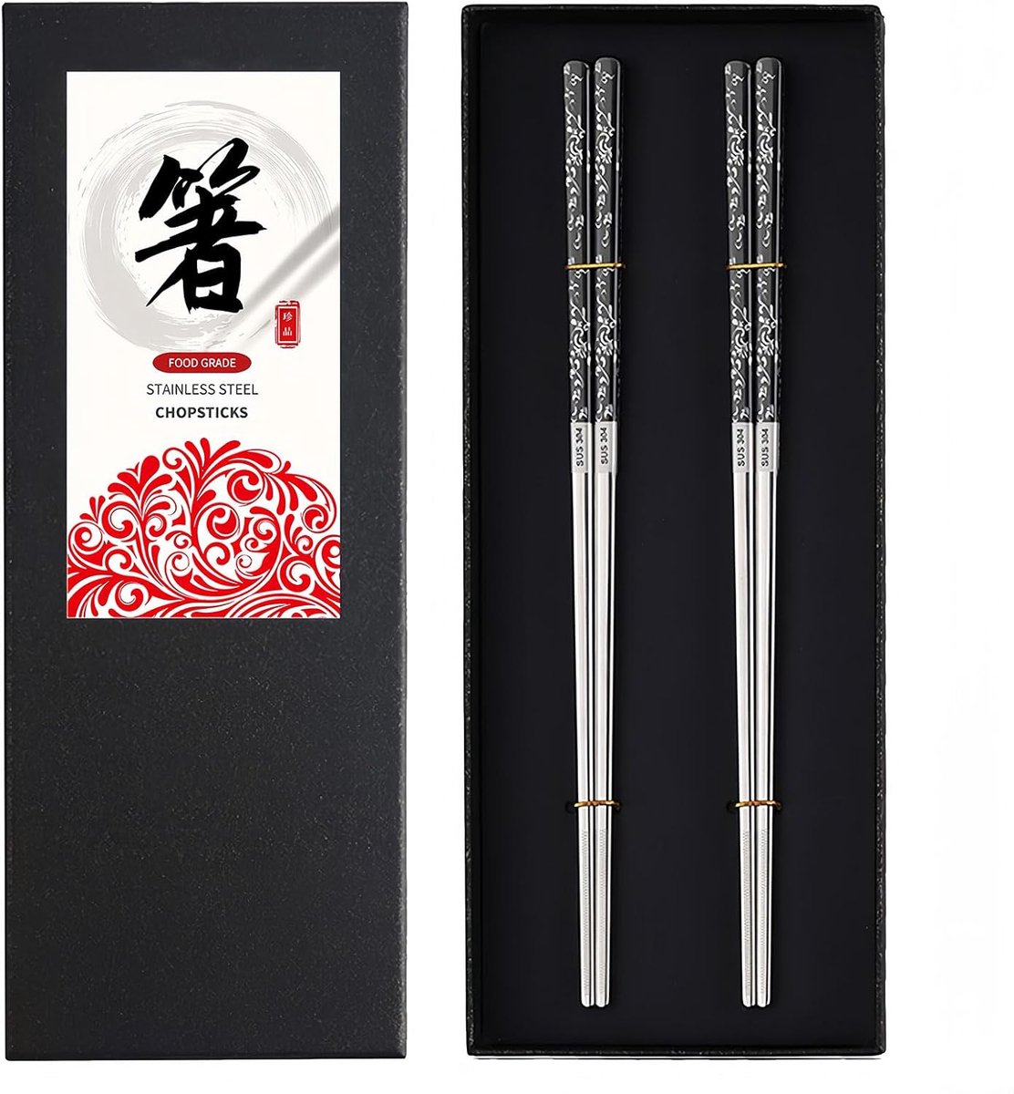 SnelShoppen - Set van 2 Herbruikbare Chopsticks, Afwasmachinebestendige Non-slip Japanse Chopsticks voor Sushi, Keuken en Restaurant