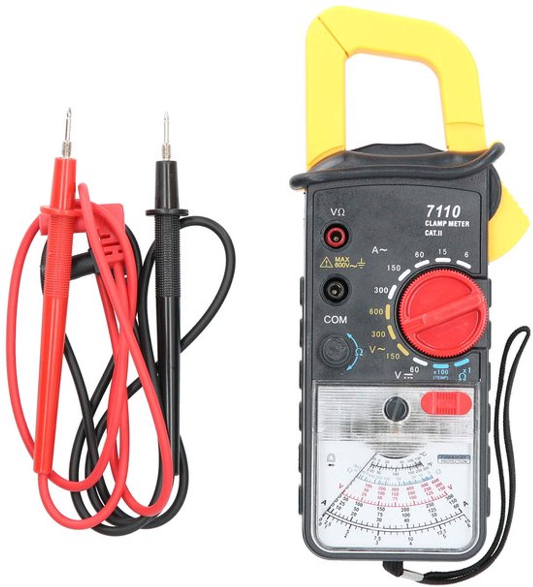 Klem Multimeter, Model 7110 - Nauwkeurige Draagbare Analoge Spanning en Stroom Tester voor Stroom- en Spanningmetingen
