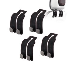 4 Stuks Hoofdsteun Haakjes - Auto Organizer Haken - Auto Organizer - Tashanger - Telefoonhouder - Incar Hook System - Autostoel - Universeel - Auto Accessoires - Geschikt Voor Handtassen, Boodschappen, Portemonnees - Zwart