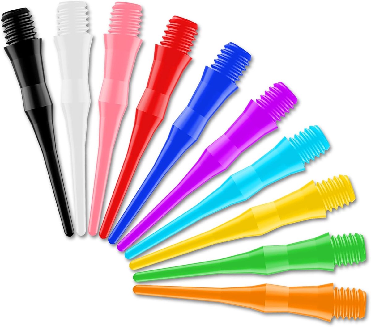 SnelShoppen - 500 Stuks Plastic Dart Tips - 2BA Draad - Duurzaam en Flexibel - 10 Kleuren - Perfect voor Soft Darts en Feestjes