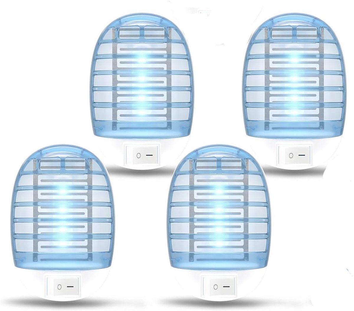 SnelShoppen - Elektrische Insectenverdelger 4 Stuks - Muggenlamp voor Binnen en Buiten - Geruisloos, LED, Vliegenval - Ideaal voor Keuken, Slaapkamer,