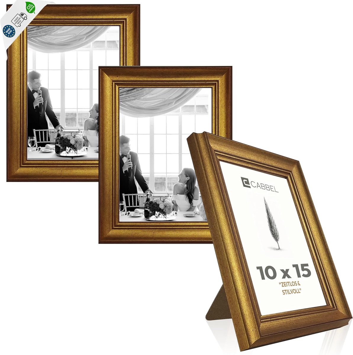 SnelShoppen - Barokke Fotolijsten Goud 10x15 cm 3-Pack - Antieke Vintage Lijsten met Ornamenten - Perfect voor Foto Wand, Posters & Kunst - Stijlvolle
