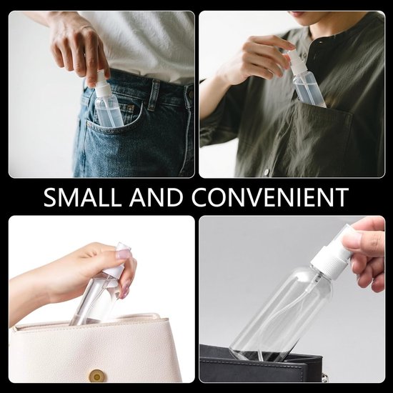 SnelShoppen - Lege Spuitfles Set 4 stuks, 20 ml Draagbare Verstuiver, Navulbaar en Herbruikbaar, Transparant Kunststof, Ideaal voor Reizen, Cosmetica, van Snelshoppen — afbeelding 5