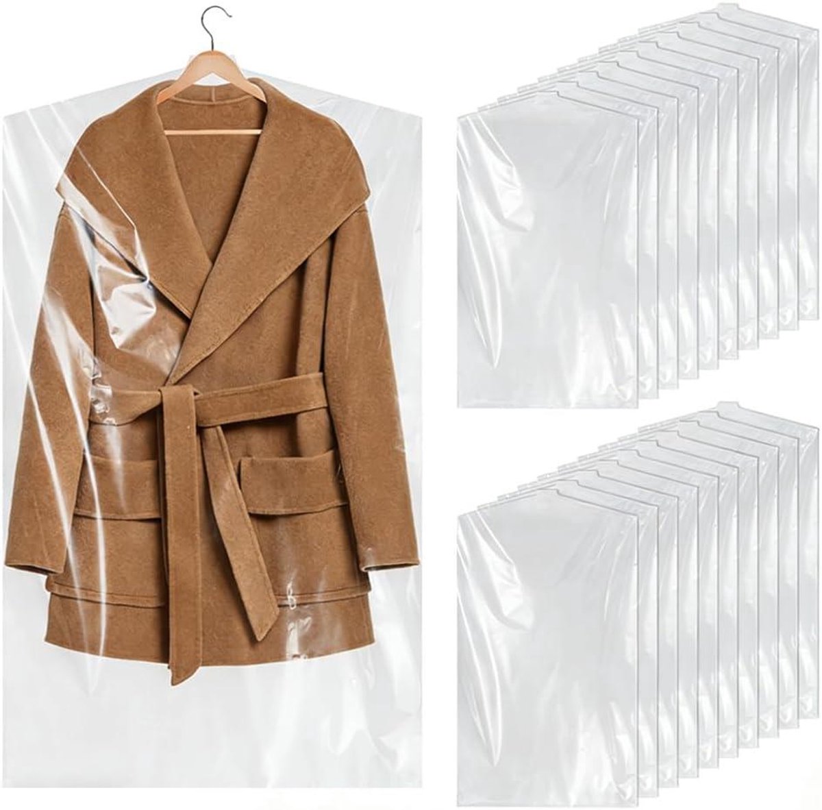 Kledinghoezen Set - Beschermhoezen - Kleding Opbergen - Stof- en Vochtwerend - 100 Stuks - Transparant