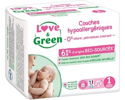 SnelShoppen - Biologisch afbreekbare luiers - Maat 1 (2-5kg) - 23 absorberende, lekvrije, huidvriendelijke luiers zonder ongewenste ingrediënten