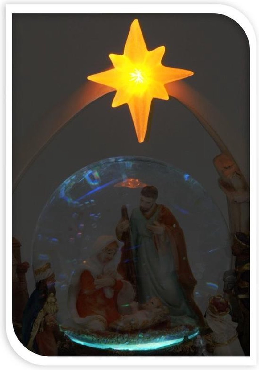 Kerst sneeuwbol/waterbol met Kerststal 23 cm type 2 Snowglobes