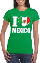 Groen I love Mexico fan shirt dames S