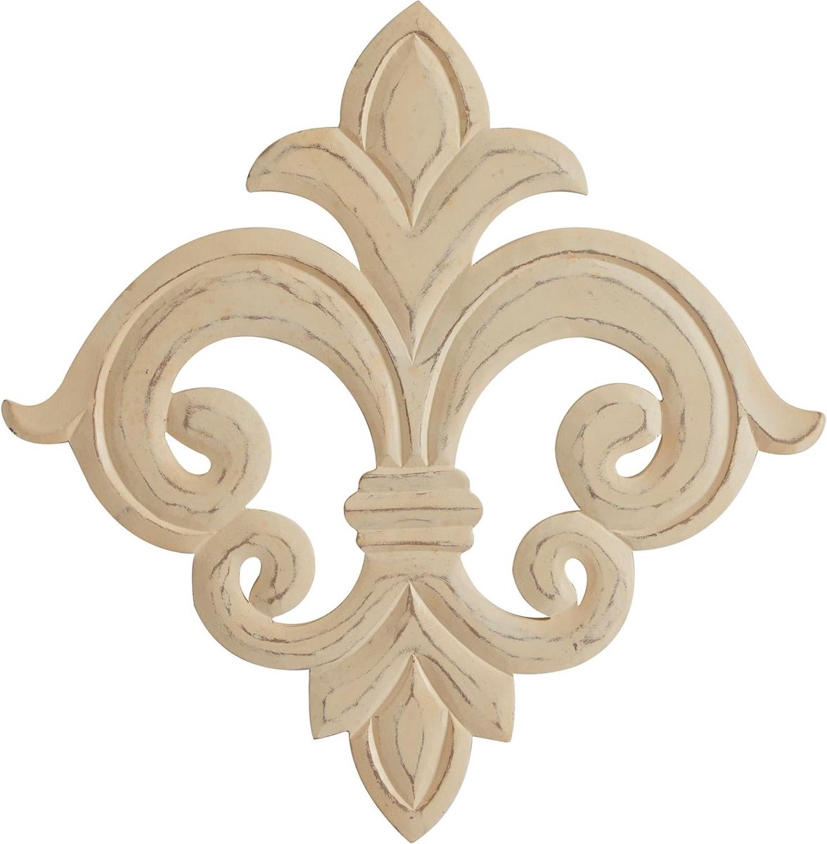 Houten Wanddecoratie - Fleur de Lis - Woonkamer Aankleden - Frans Geïnspireerd Design - 61x61 cm - Wit