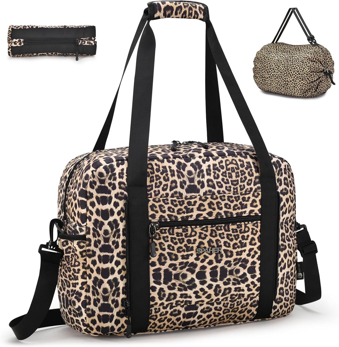 SnelShoppen - 20L Reistas Handbagage Sporttas Weekender Vouwbare Reisbag met Opbergzakken 40x30x15cm Lichtgewicht Cabin Bag voor Vliegtuig, Fitness, W