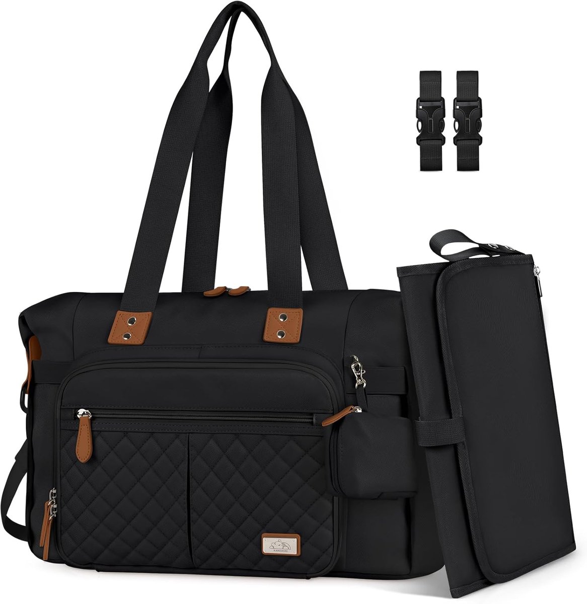 SnelShoppen - Waterproof Baby Changing Bags - Diaper Tote Bag voor Mama en Papa met Fopspeenhouder, Draagbare Verschoonmat, Ideaal voor Reizen, Dageli