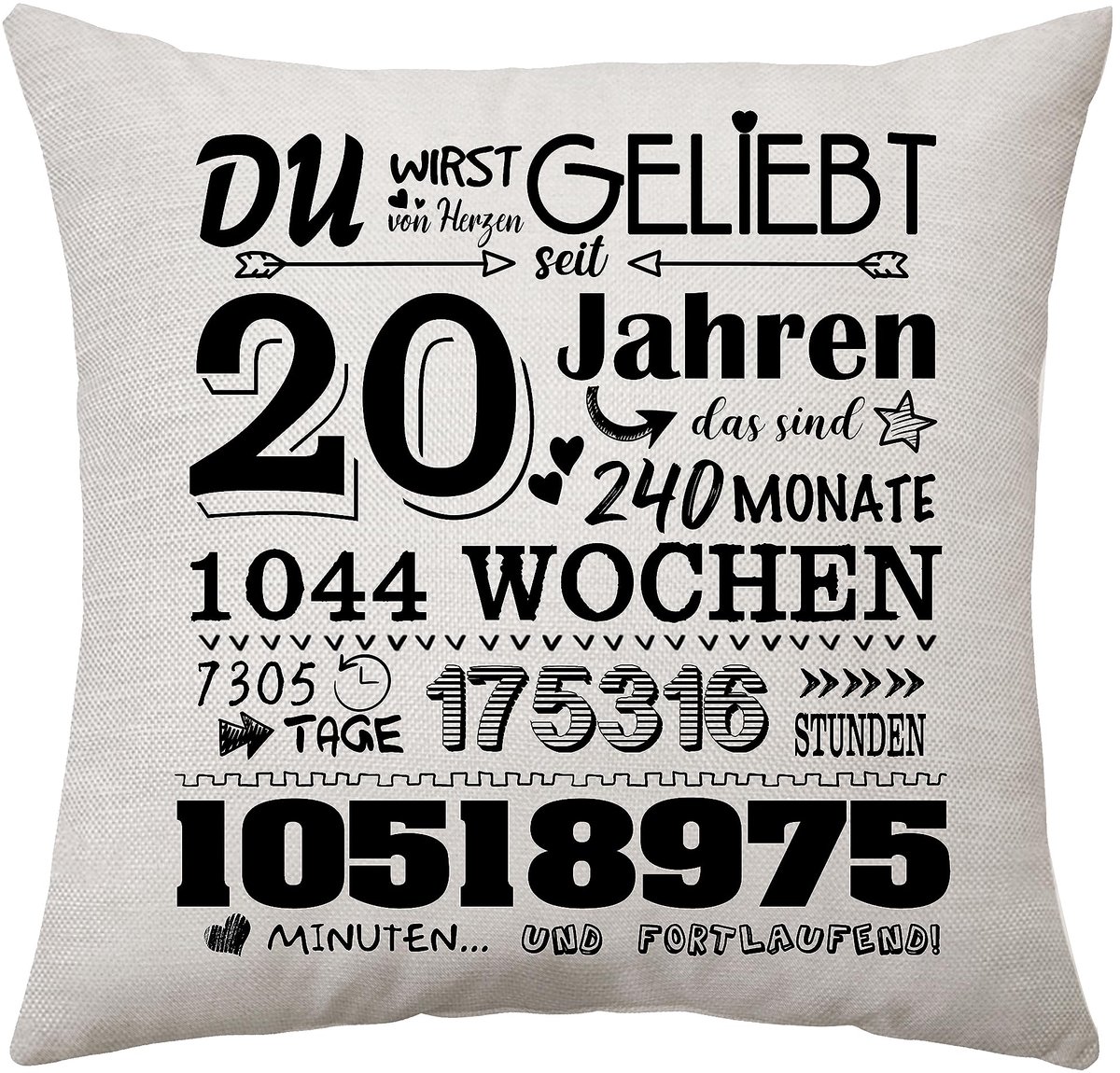 Zierkussenhoes 45 x 45 cm voor Verjaardagen en Cadeaus