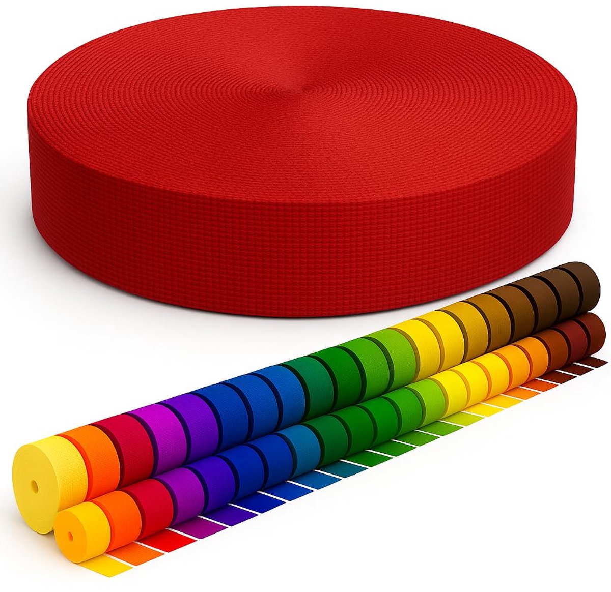Gurtband van Polypropeen – 2m, 5m, 10m, 50m in 50 kleuren en diverse breedtes