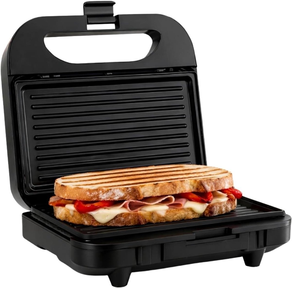 Tosti-ijzer - Sandwichmaker Grill - Snelle Maaltijden - Antiaanbaklaag - 215x125 cm - Grijs