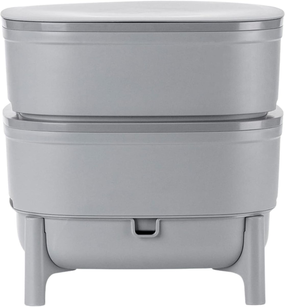 Wormenbak Compostbak - Keukencomposter Balkoncomposter - Organisch Afval Verwerken - Gemaakt van Gerecycled Kunststof - 30 liter - Grijs